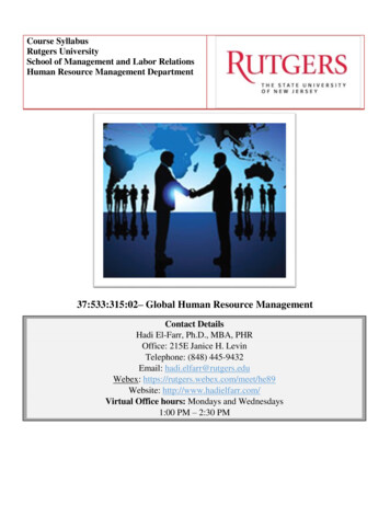 37:533:315:02 Global Human Resource . - Smlr.rutgers.edu