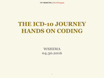 THE ICD-10 JOURNEY HANDS ON CODING