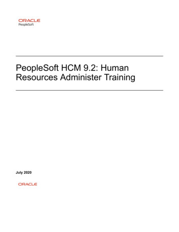 PeopleSoft HCM 9.2: Human Resources Administer Training