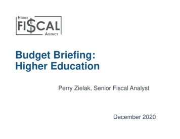 Budget Briefing: Higher Education - Michigan