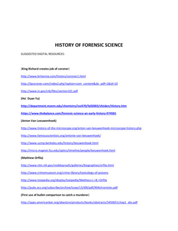 HISTORY OF FORENSIC SCIENCE - Careerhighschool 