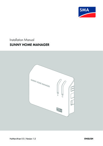 SUNNY HOME MANAGER - Installation Manual