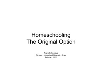 Homeschooling The Original Option - Nevada Homeschool 