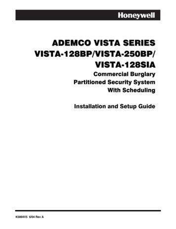 ADEMCO VISTA SERIES VISTA-128BP/VISTA-250BP/ VISTA 