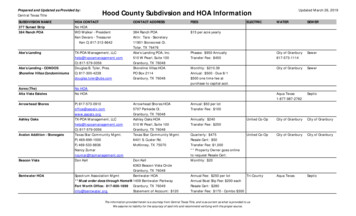 Central Texas Title Hood County Subdivsion And HOA 