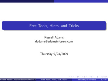 Free Tools, Hints, And Tricks - Adams Systems