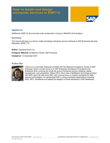 How To Model And Design Enterprise Services In ESR710 - SAP