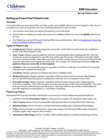 Setting Up PowerChart Patient Lists