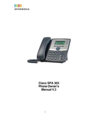 Cisco SPA 303 Phone Owner’s Manual V - Intermedia