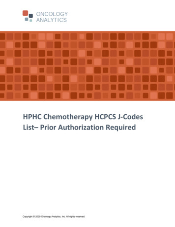 HPHC Chemotherapy HCPCS J-Codes List Prior Authorization .