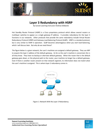 Layer 3 Redundancy With HSRP - Sunset Learning