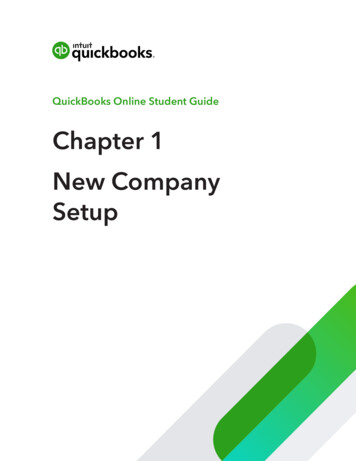 Chapter 1 New Company Setup - Intuit