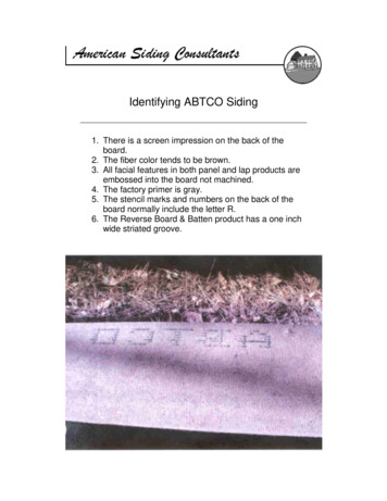 Identifying ABTCO Siding - Indagators