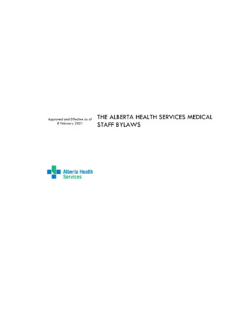 AHS Medical Staff Bylaws - Alberta Health Services