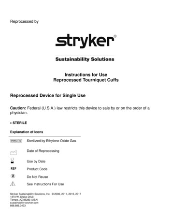 Instructions For Use Reprocessed . - Stryker Corporation