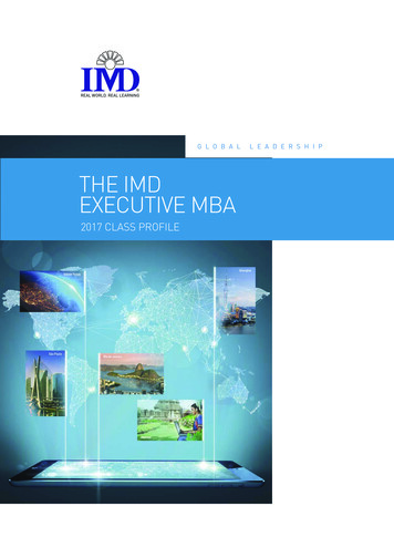 THE IMD EXECUTIVE MBA
