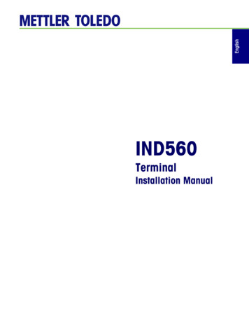 IND560 Terminal Installation Manual - METTLER TOLEDO
