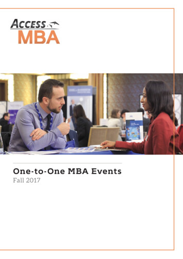 One-to-One MBA Events