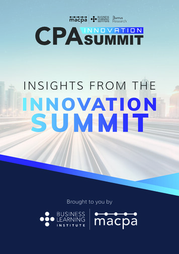 INSIGHTS FROM THE INNOVATION SUMMIT