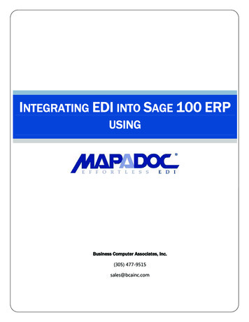 INTEGRATING EDI INTO SAGE 100 ERP USING