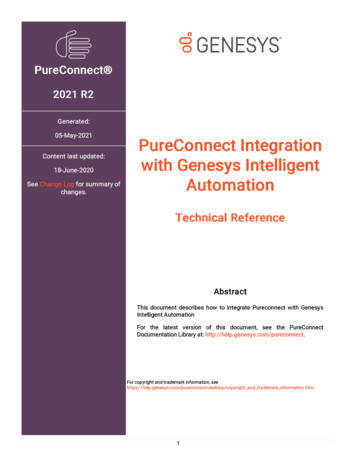 PureConnect Integration With Genesys Intelligent .
