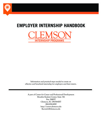EMPLOYER INTERNSHIP HANDBOOK - Clemson University