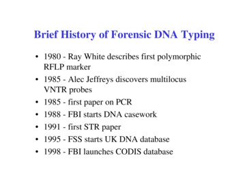 Brief History Of Forensic DNA Typing