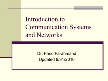 Introduction To Communication Systems And Networks