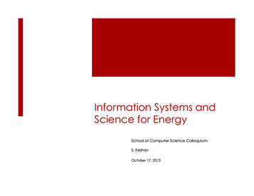 Information Systems And Science For Energy