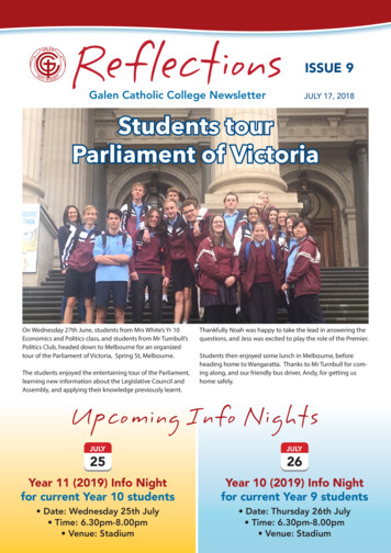 Galen Catholic College Newsletter Students Tour Parliament .