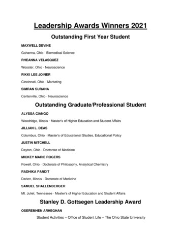 Leadership Awards Winners 2021 - Ohio State University