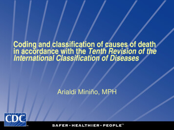 Coding And Classification Of Causes Of Death In Accordance .