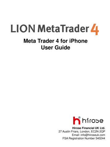 Meta Trader 4 For IPhone User Guide