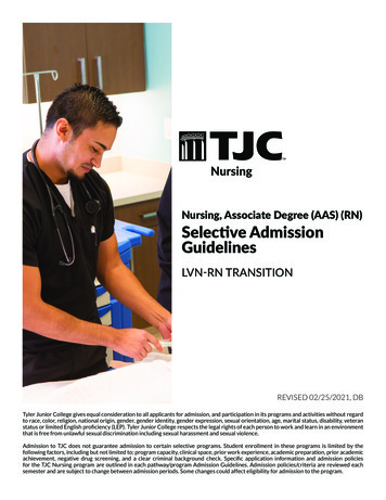 Nursing, Associate Degree (AAS) (RN) Selective . - TJC