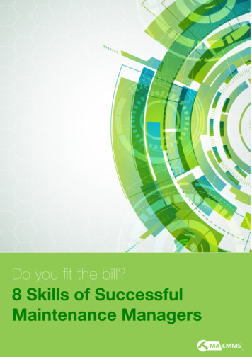 8 Skills Of Successful Maintenance Managers