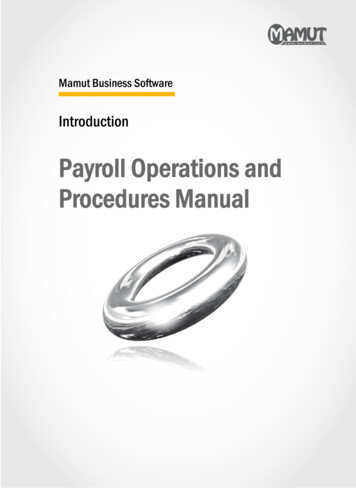 Payroll Operations And Procedures Manual
