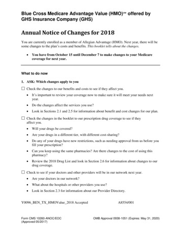 Annual Notice Of Changes For 2018 - BCBSTX