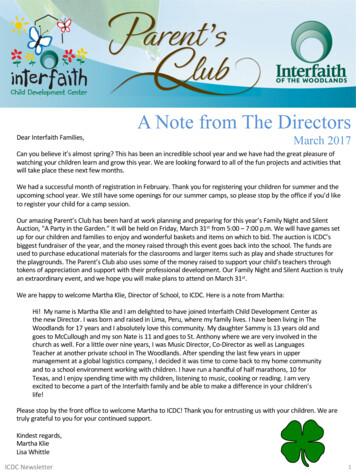 A Note From The Directors - Interfaith Kids