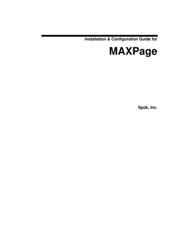Installation & Configuration Guide For MAXPage