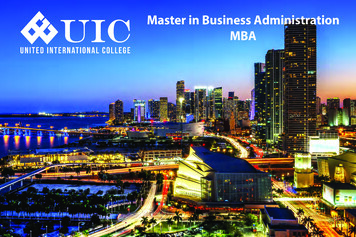 Master In Business Administration MBA