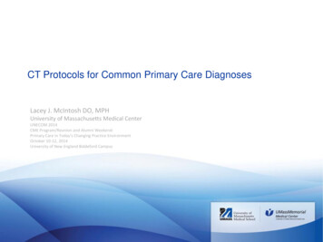 CT Protocols For Common Primary Care Diagnoses