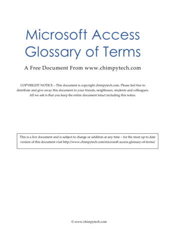 Microsoft Access Glossary Of Terms - Chimpytech