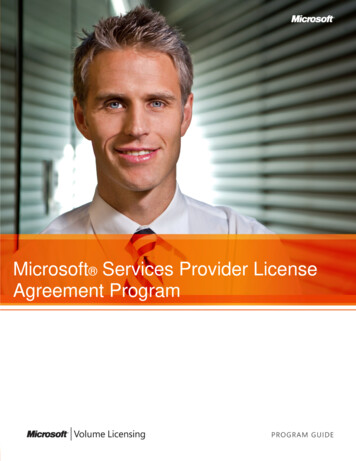 Microsoft Services Provider License Agreement Program