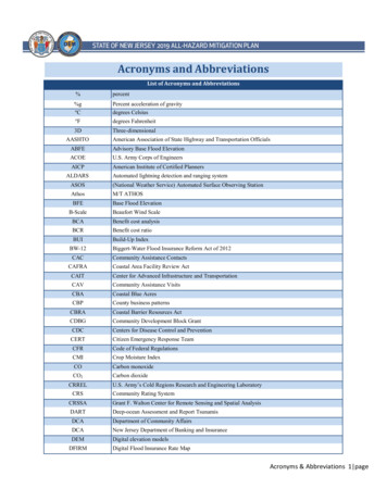Acronyms And Abbreviations - Government Of New Jersey