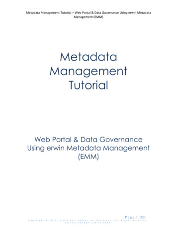 Metadata Management Tutorial - Meta Integration