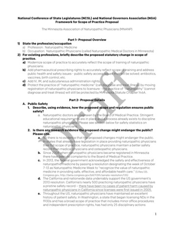 Framework For Scope Of Practice Proposal Part 1- Proposal .