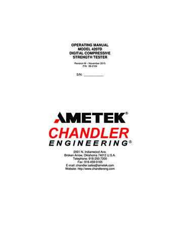 Compressive Strength Manual - CHANDLER ENGINEERING