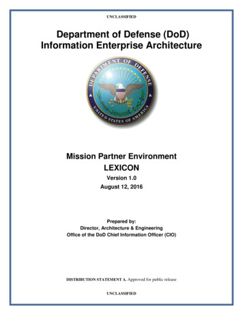 Department Of Defense (DoD) Information Enterprise .