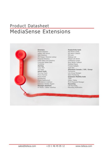 Product Datasheet MediaSense Extensions