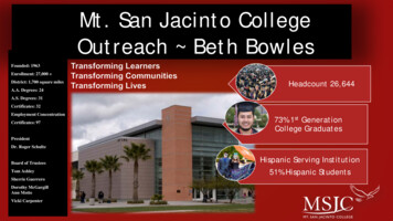 Mt. San Jacinto College Outreach Beth Bowles